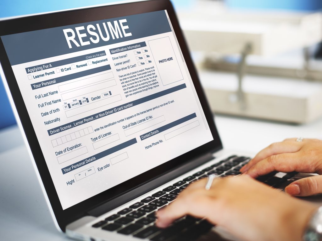 “Resume builder and employment form concept for job seekers”